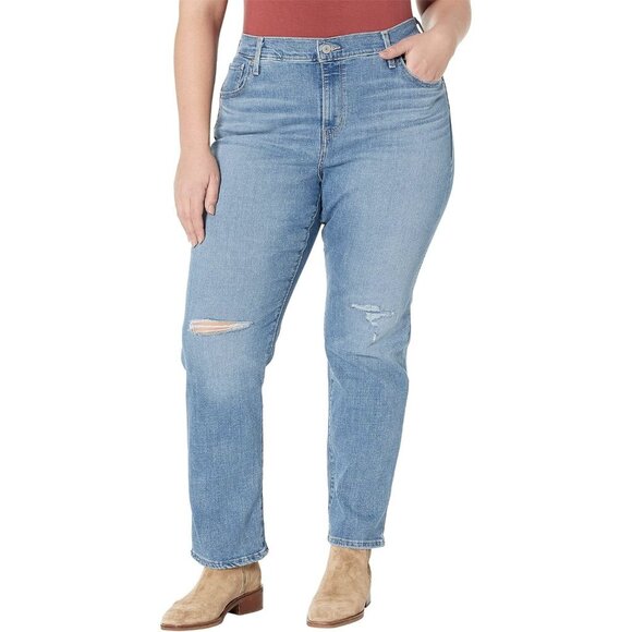 NWT Levi's 724 High-Rise Slim Straight-Leg Distressed Jeans in Slate Fixer - Picture 5 of 8